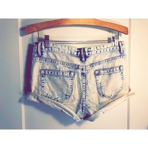 F21 Distressed High Waisted Shorts